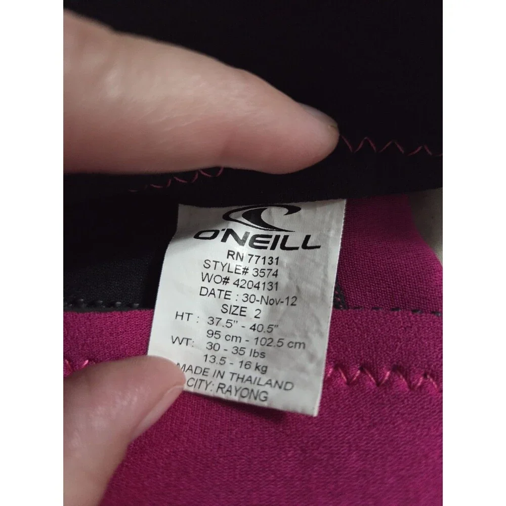 O'Neill Reactor Youth Wetsuit Pink UV 50+ Protection Size 2 MPN 3574